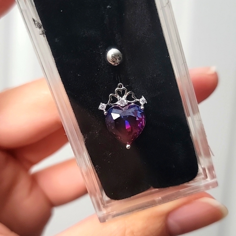 Purple Heart Navel Piercing